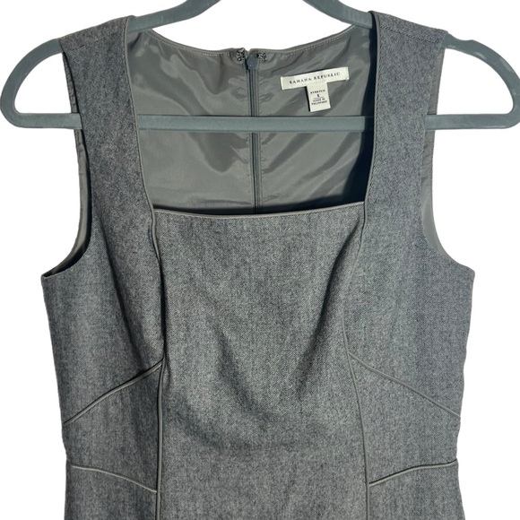 Banana Republic Gray Stretch Wool Blend Sleeveless Sheath Dress, Size 4 - Picture 2 of 10